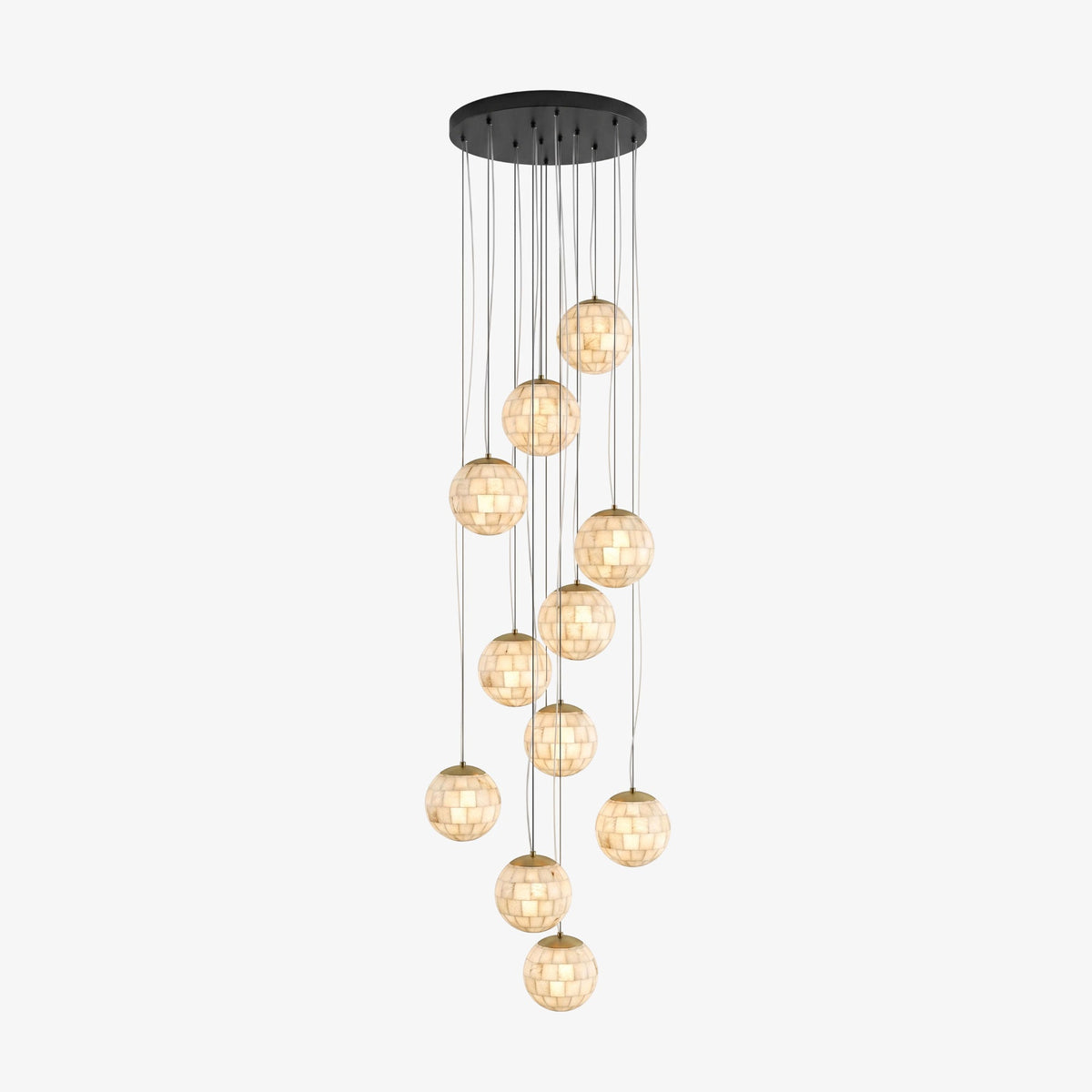 Aldora Alabaster Globe Brass Pendant Light
