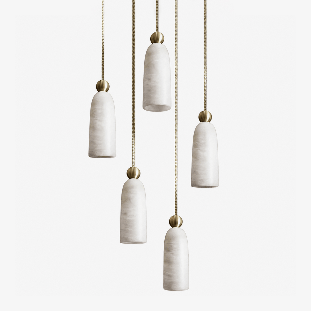 Ansette Alabaster Bell Cascade Pendant Light