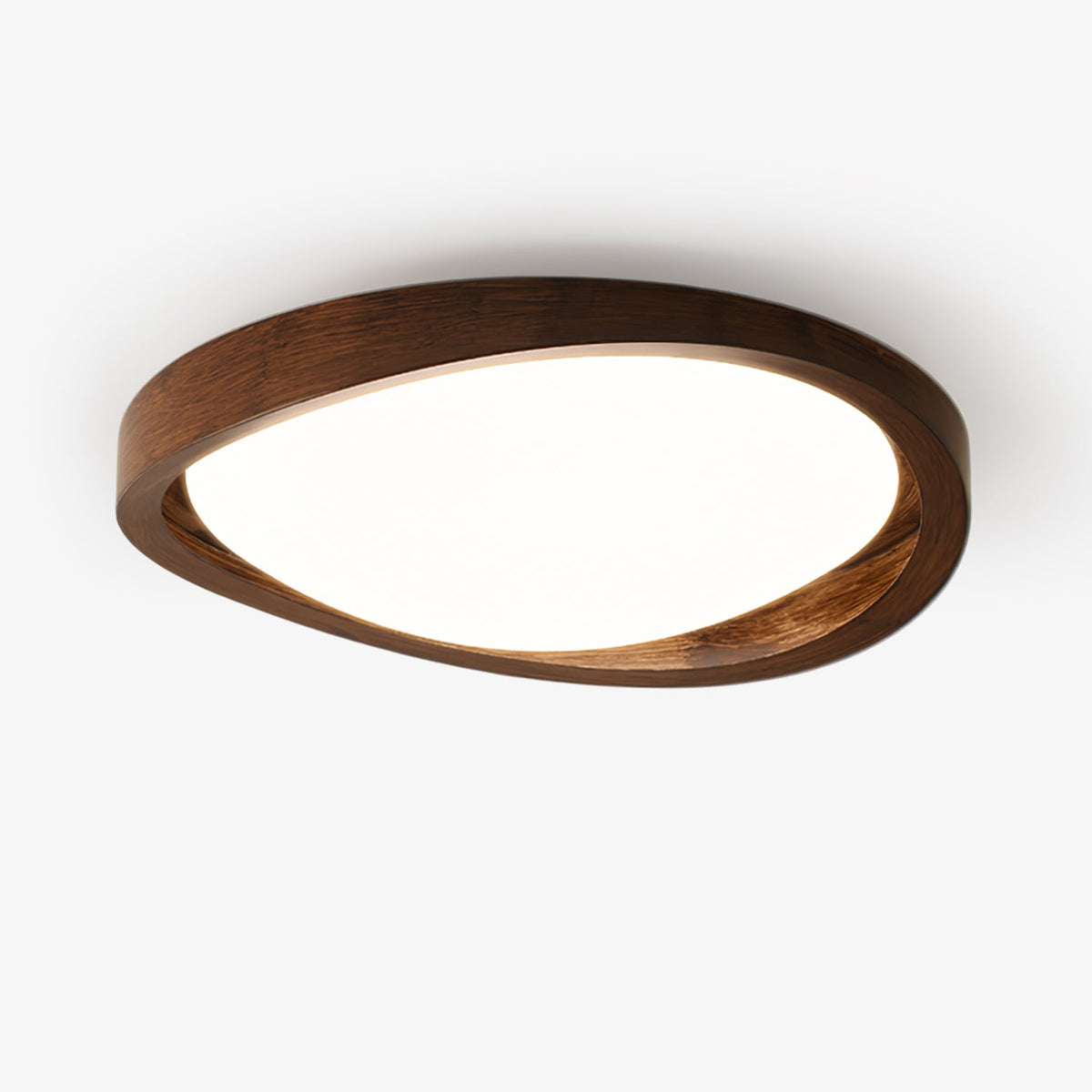 Noyer Walnut Curved Edge LED Flush Mount Ceiling Light