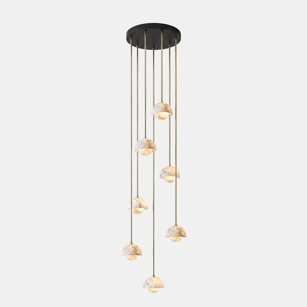 Arabelle Alabaster Dome Brass Pendant Light