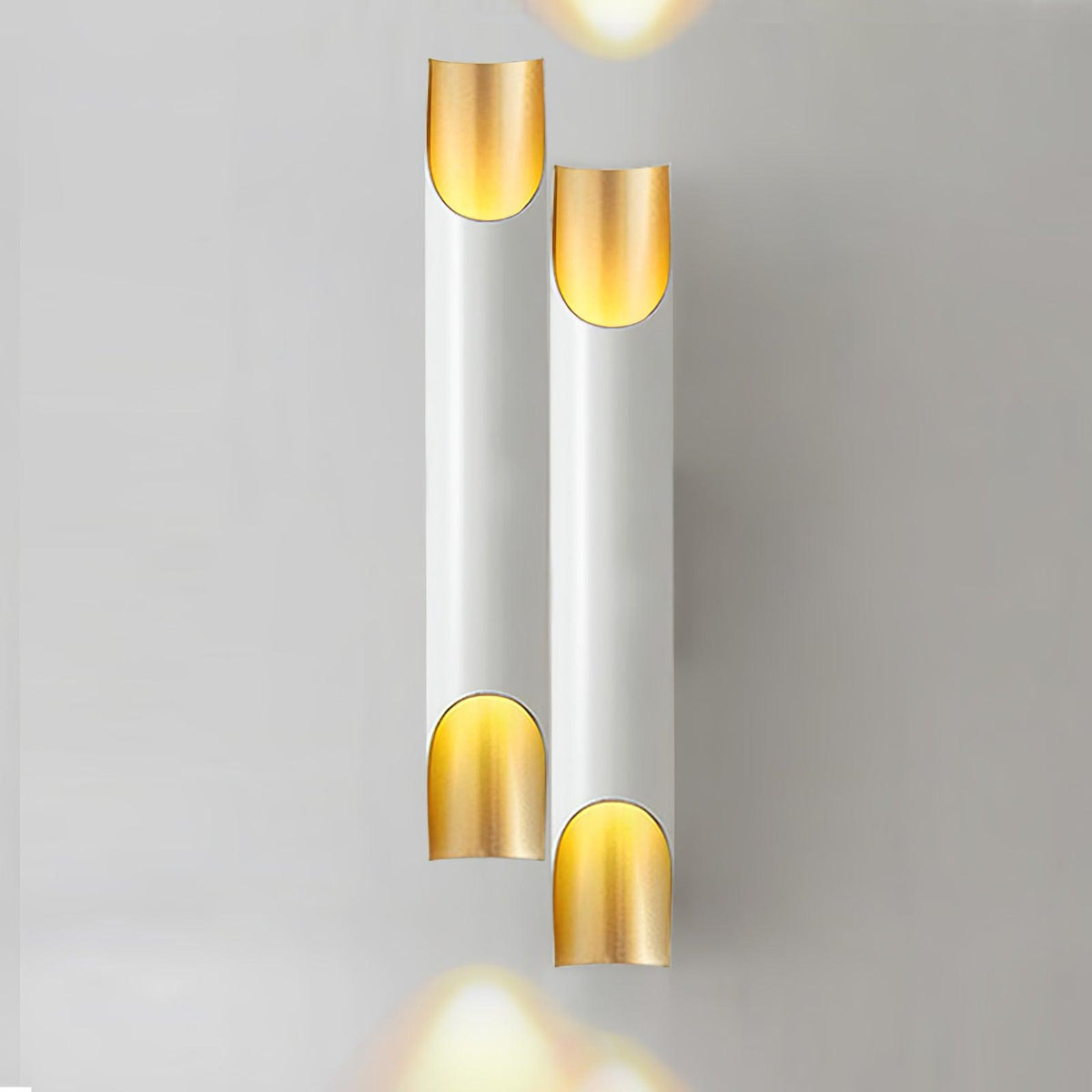 Solenne Twin Light Wall Sconce large double white and gold