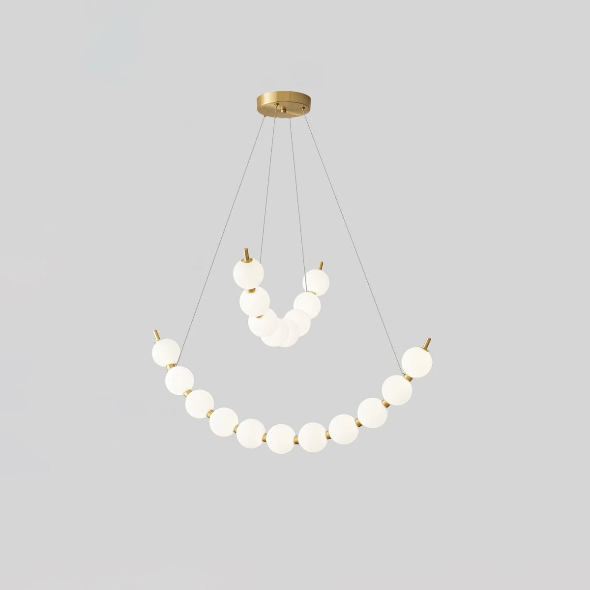 Coralyn Brass Acrylic Pearl LED Chandelier