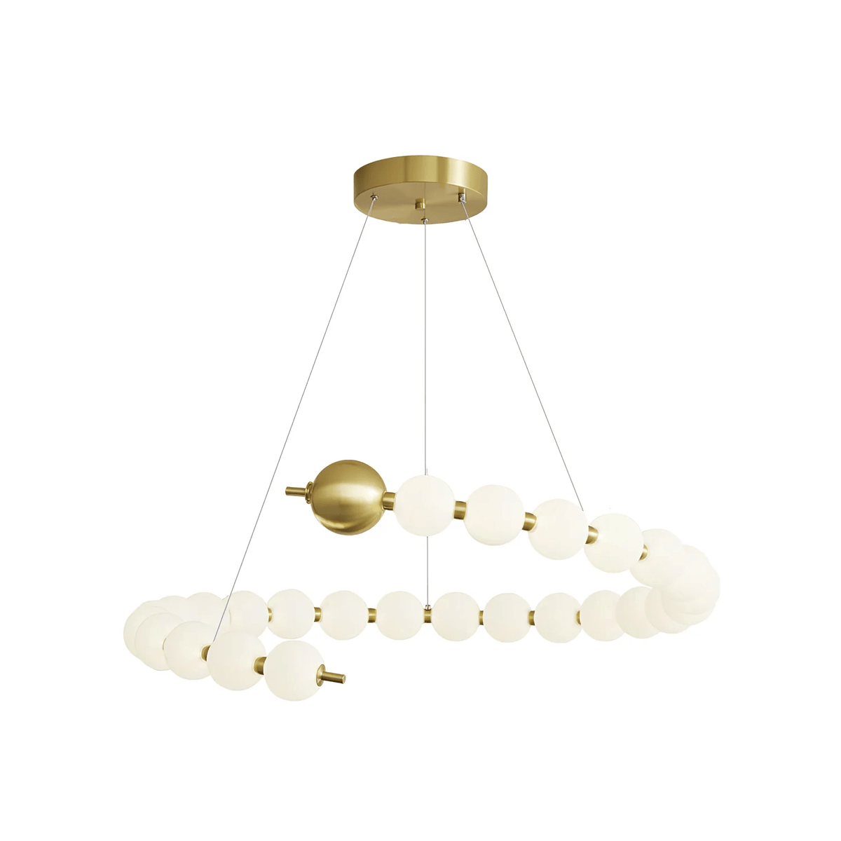 Coralyn Brass Acrylic Pearl LED Chandelier
