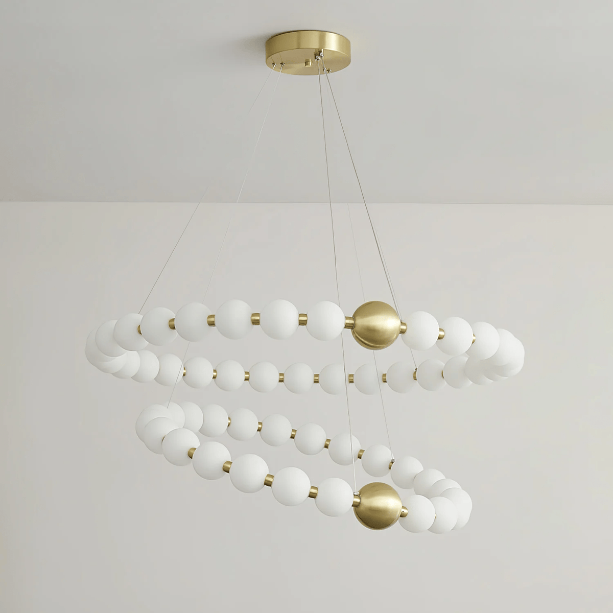 Coralyn Brass Acrylic Pearl LED Chandelier