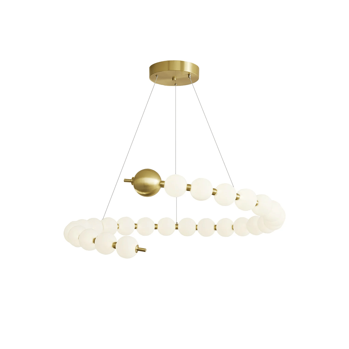 Coralyn Brass Acrylic Pearl LED Chandelier