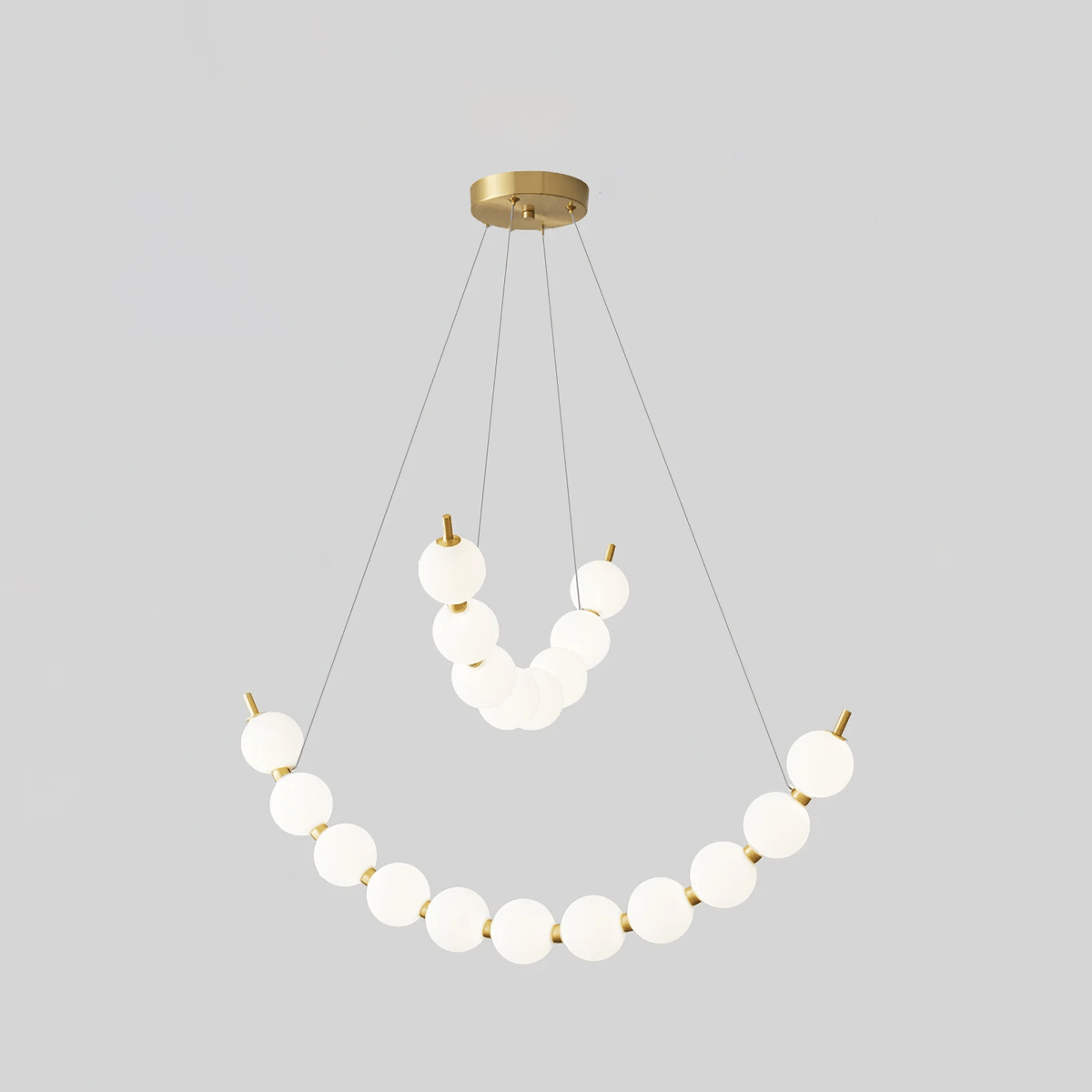 Coralyn Brass Acrylic Pearl LED Chandelier