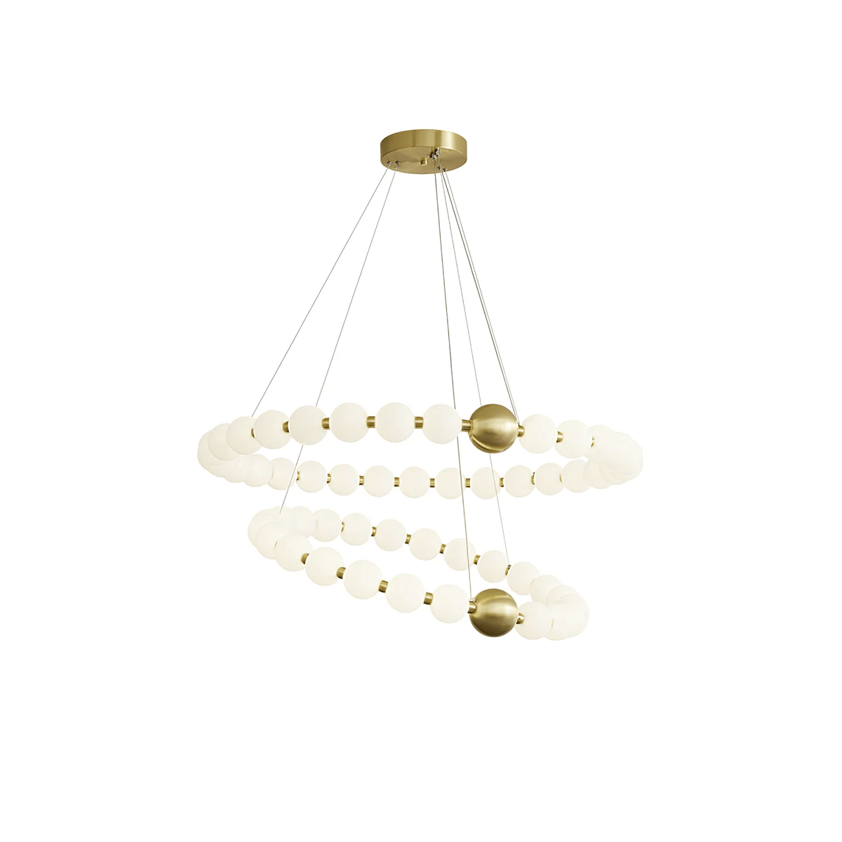 Coralyn Brass Acrylic Pearl LED Chandelier