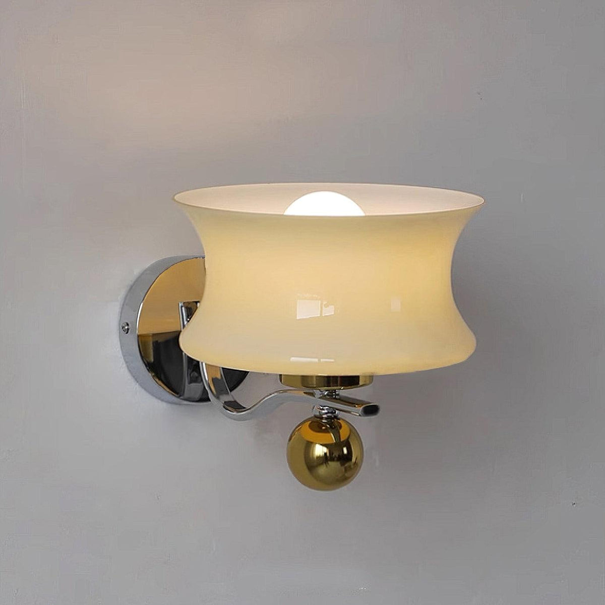 Lucienne Glass Drum Shade Gold Wall Sconce