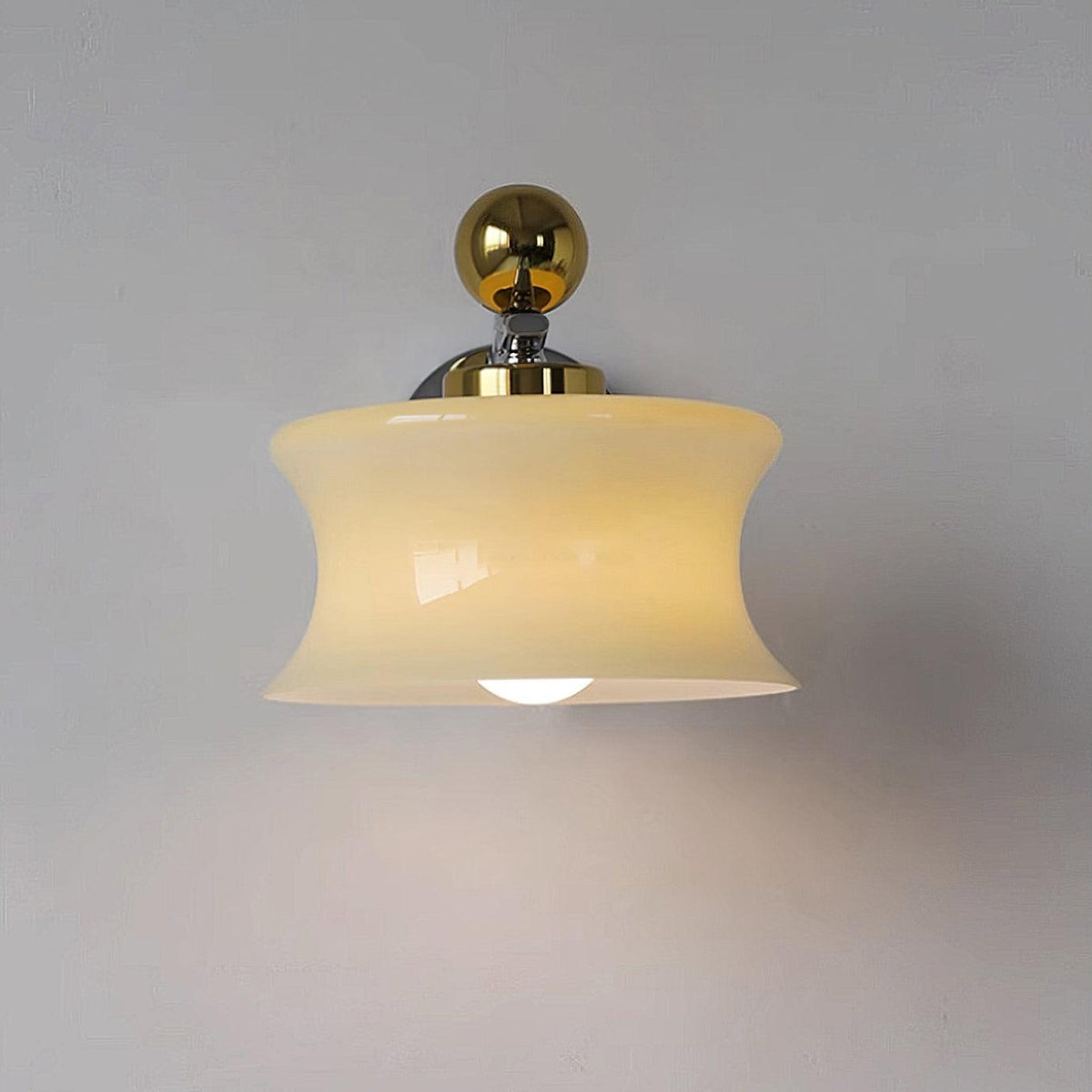 Lucienne Glass Drum Shade Gold Wall Sconce