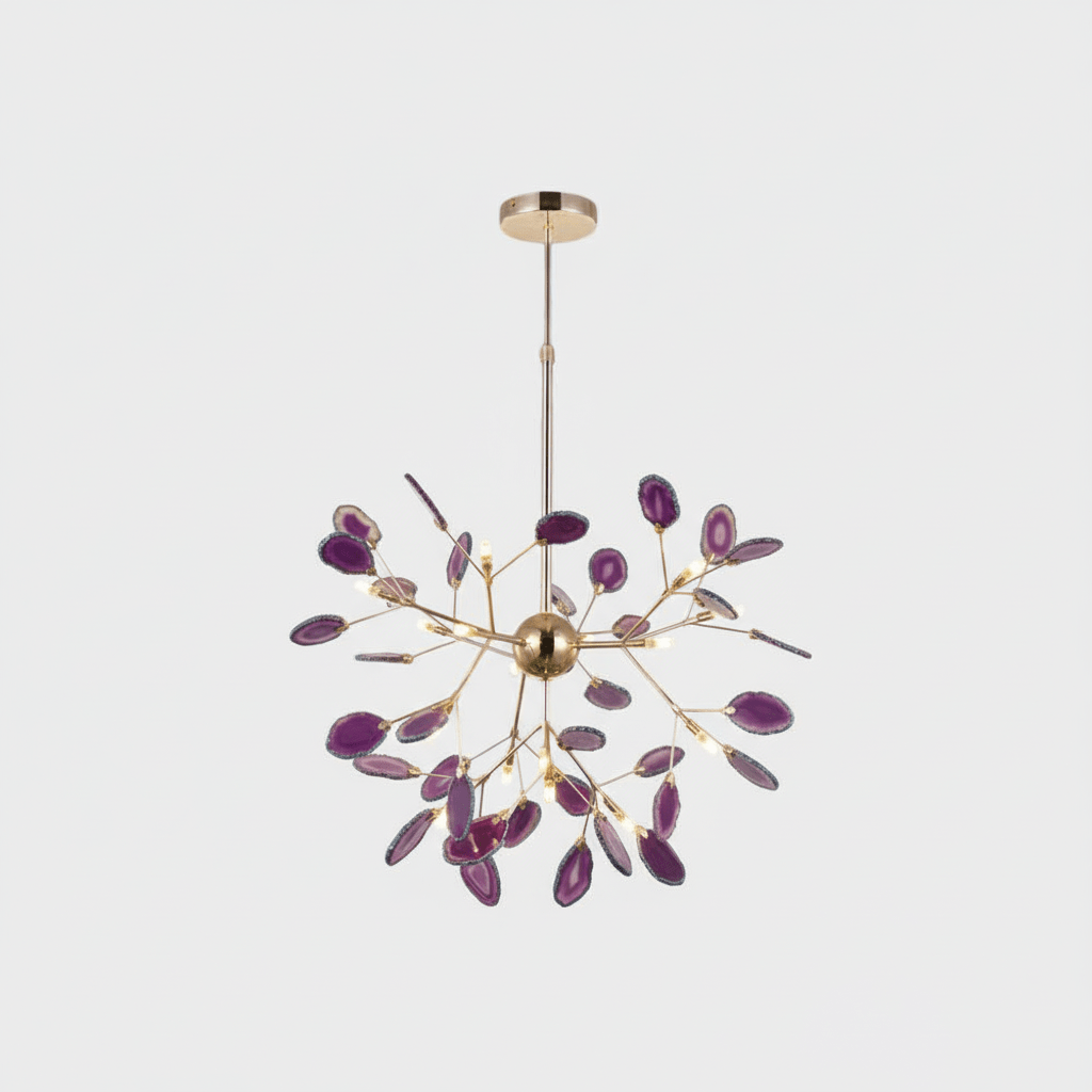 Calliste Natural Agate Rose Gold Branch Chandelier