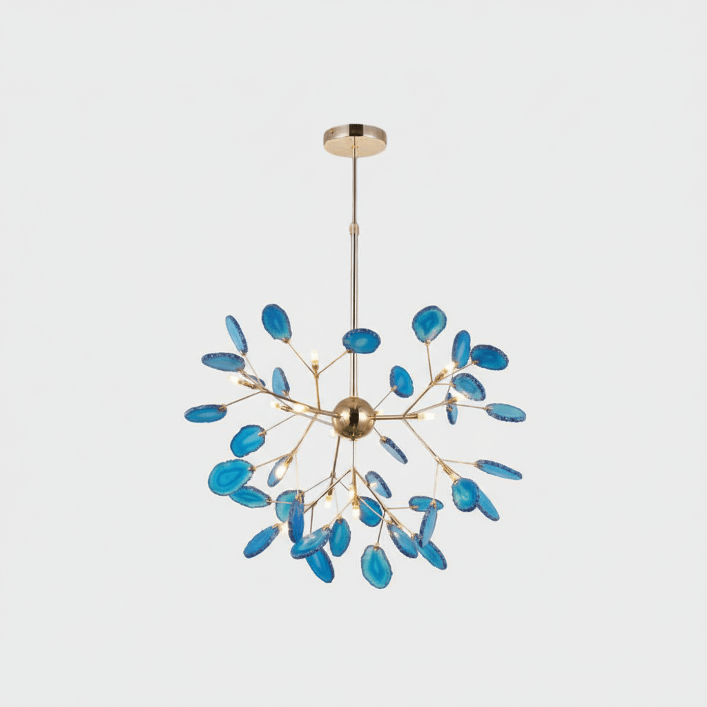 Calliste Natural Agate Rose Gold Branch Chandelier
