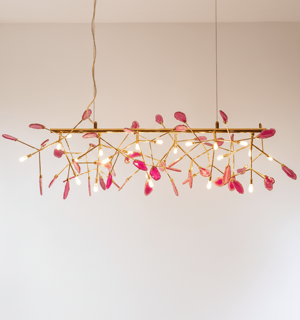 Calliste Natural Agate Rose Gold Branch Chandelier