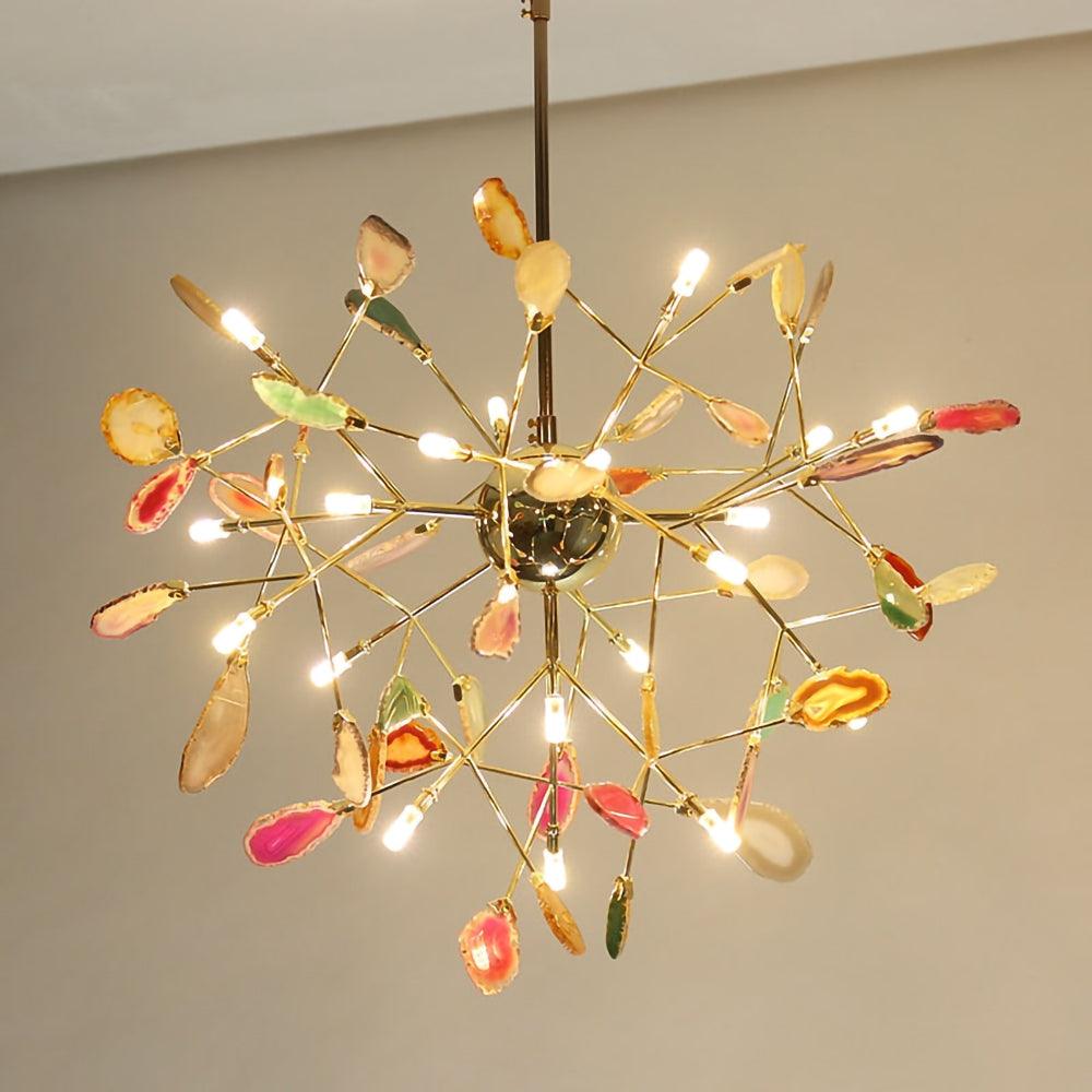 Calliste Natural Agate Rose Gold Branch Chandelier
