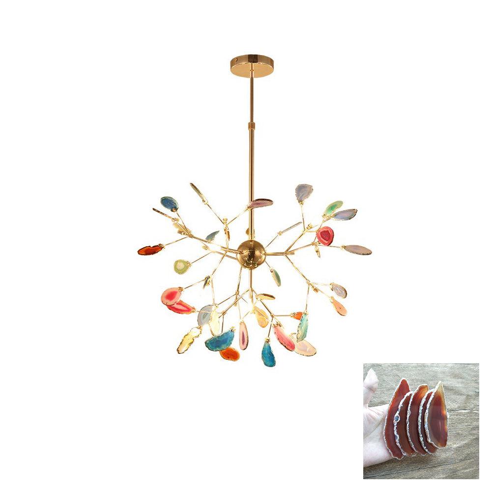Calliste Natural Agate Rose Gold Branch Chandelier