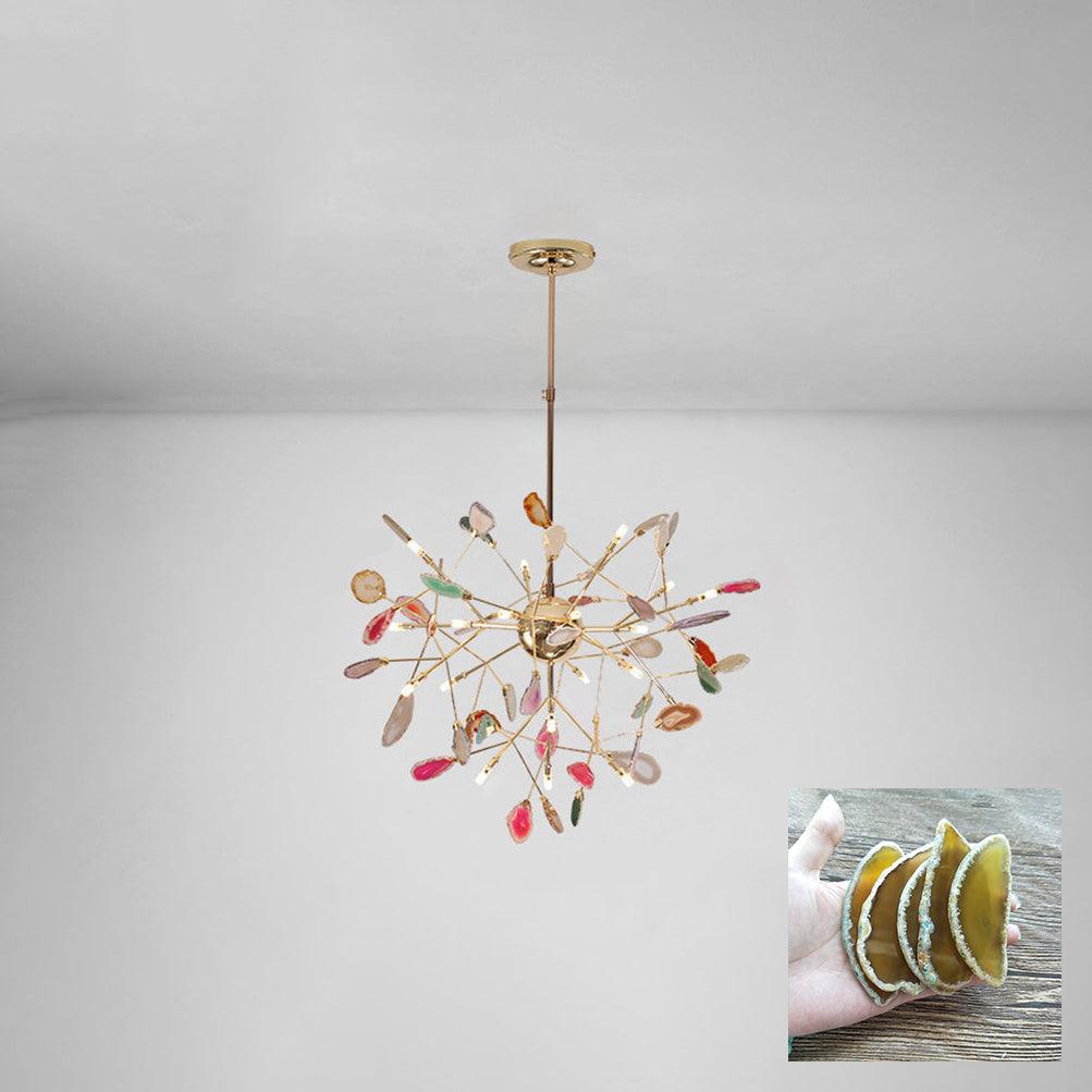 Calliste Natural Agate Rose Gold Branch Chandelier