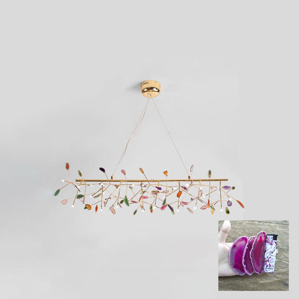 Calliste Natural Agate Rose Gold Branch Chandelier