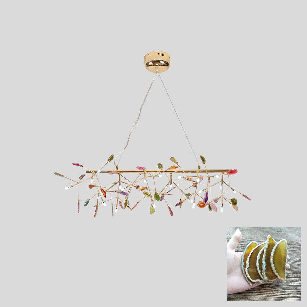 Calliste Natural Agate Rose Gold Branch Chandelier