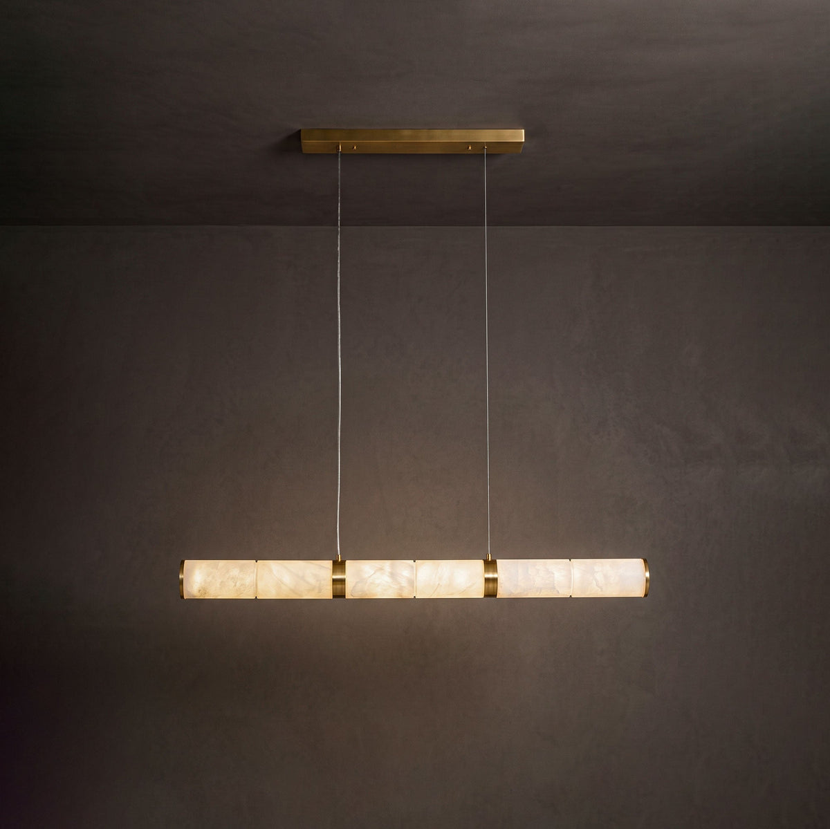 Anaelle Linear Alabaster Tube LED Pendant Light