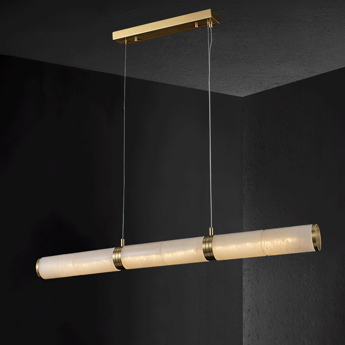 Anaelle Linear Alabaster Tube LED Pendant Light