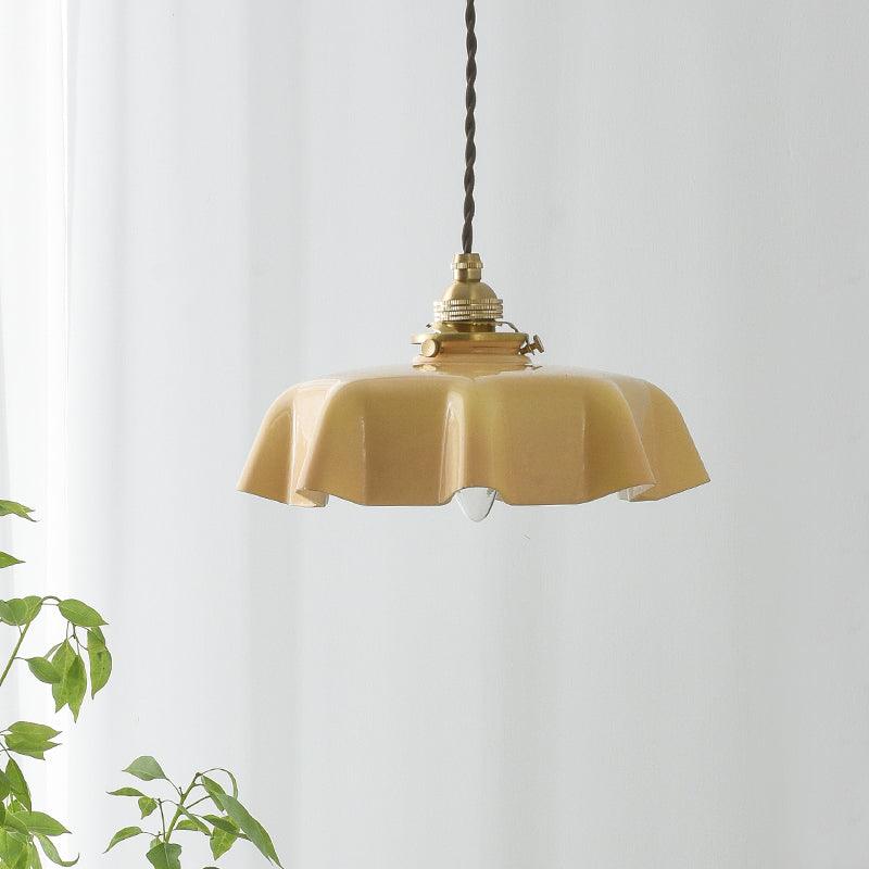Hyacinth Pleated Glass Pendant Light