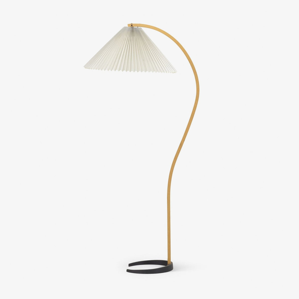 Caprani Beech Wood Linen Floor Lamp