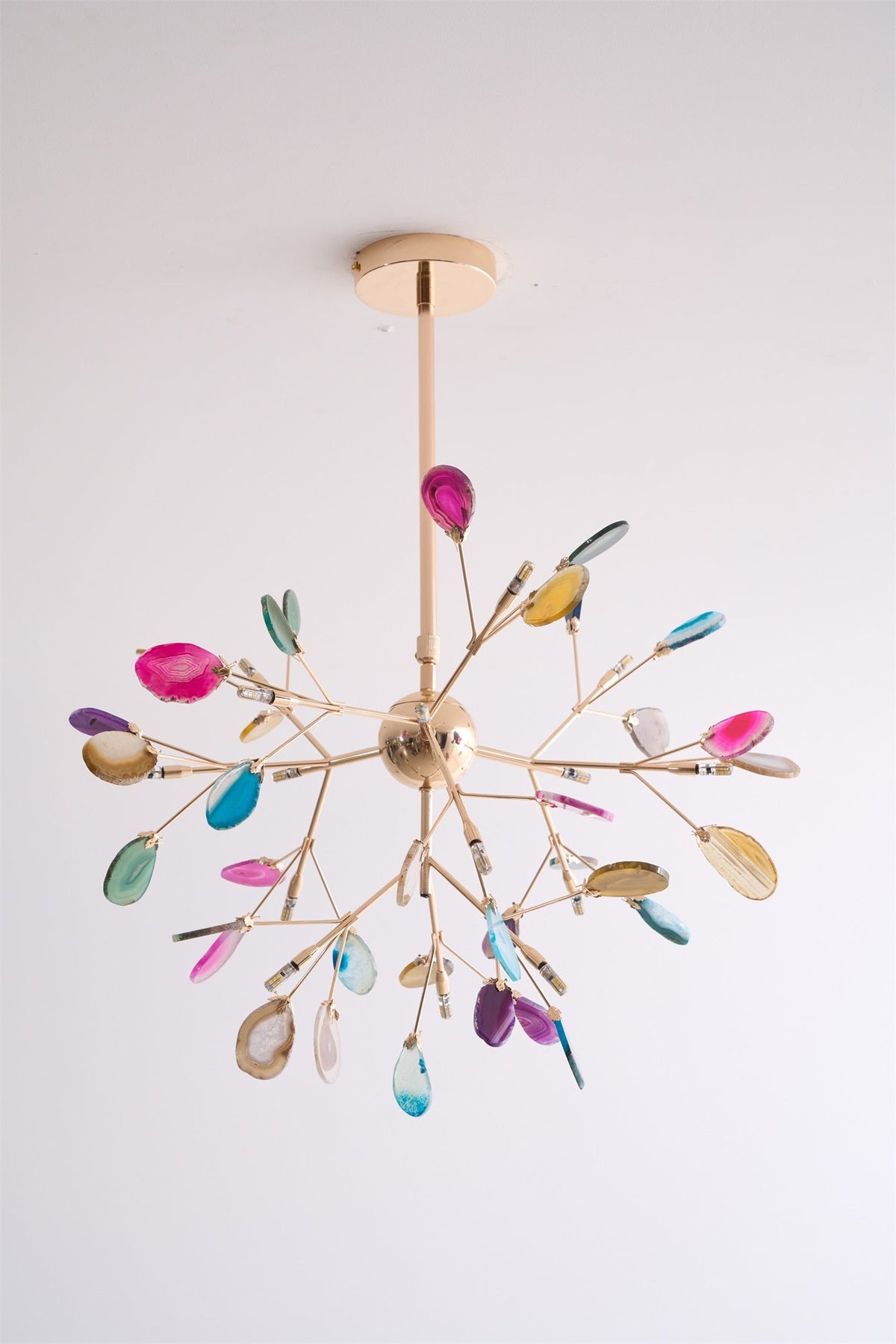 Calliste Natural Agate Rose Gold Branch Chandelier