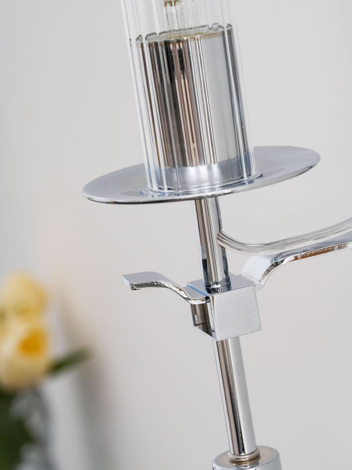 Odalys Brass Ribbed Glass Wall Sconce
