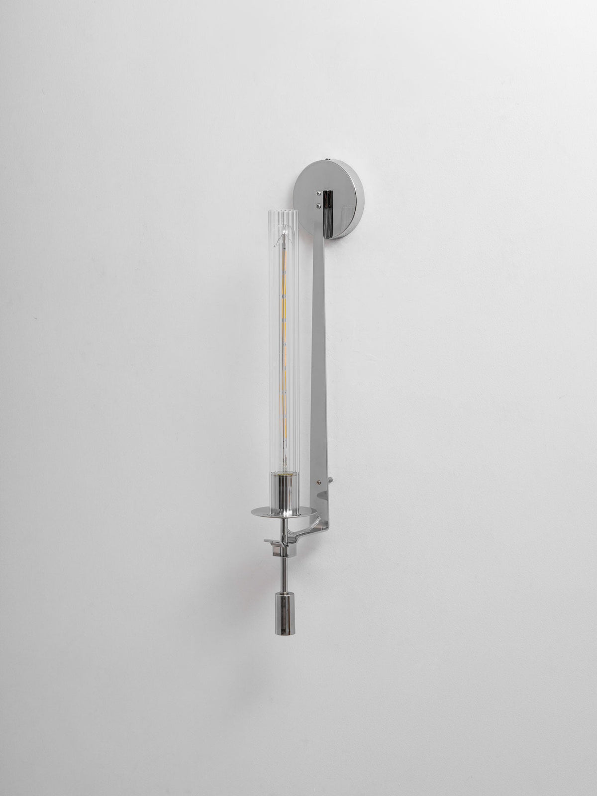Odalys Brass Ribbed Glass Wall Sconce