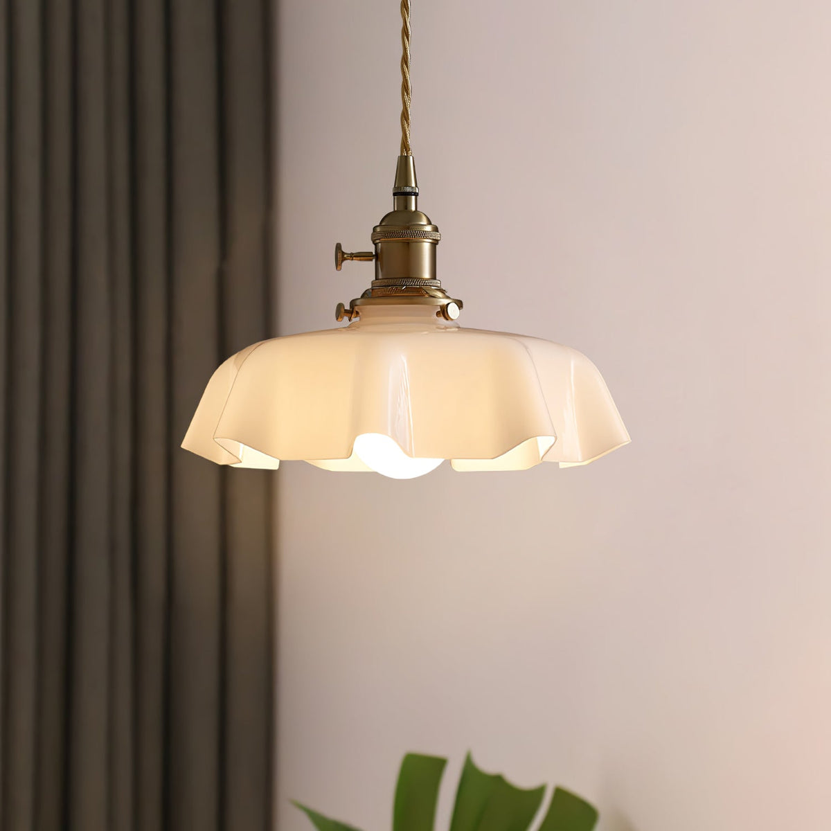 Hyacinth Pleated Glass Pendant Light