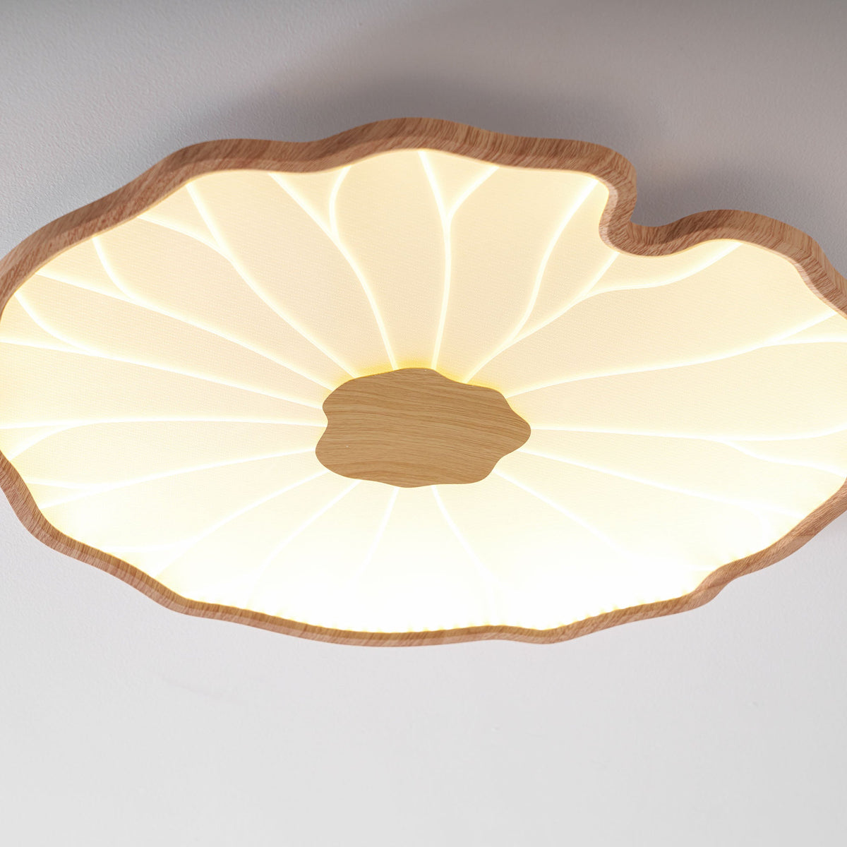 Nymphea Wood Grain LED Flush Mount Ceiling Light