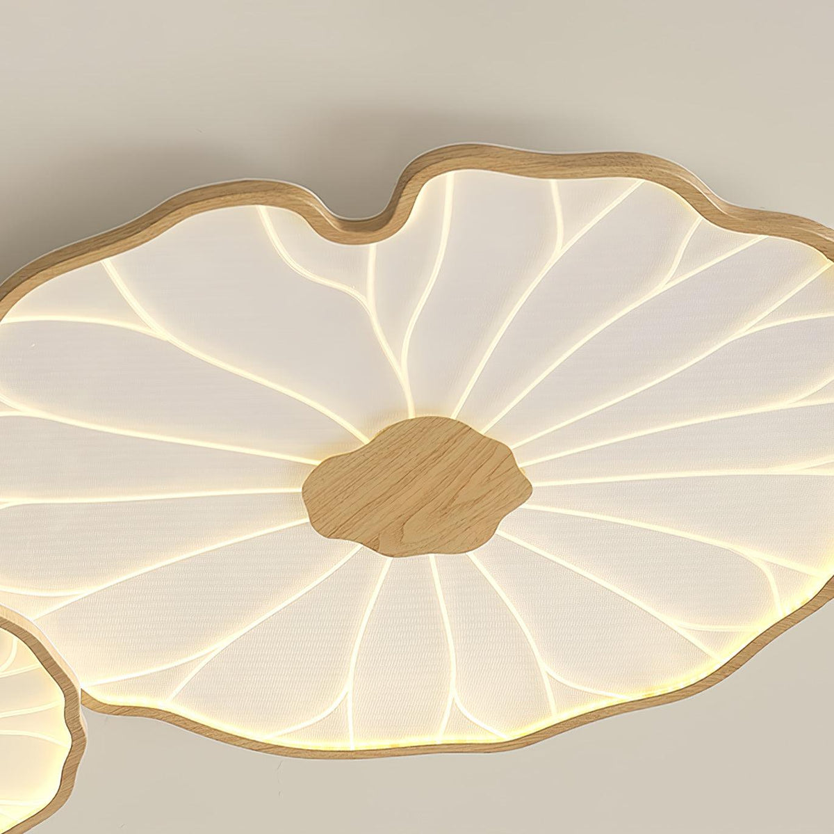 Nymphea Wood Grain LED Flush Mount Ceiling Light