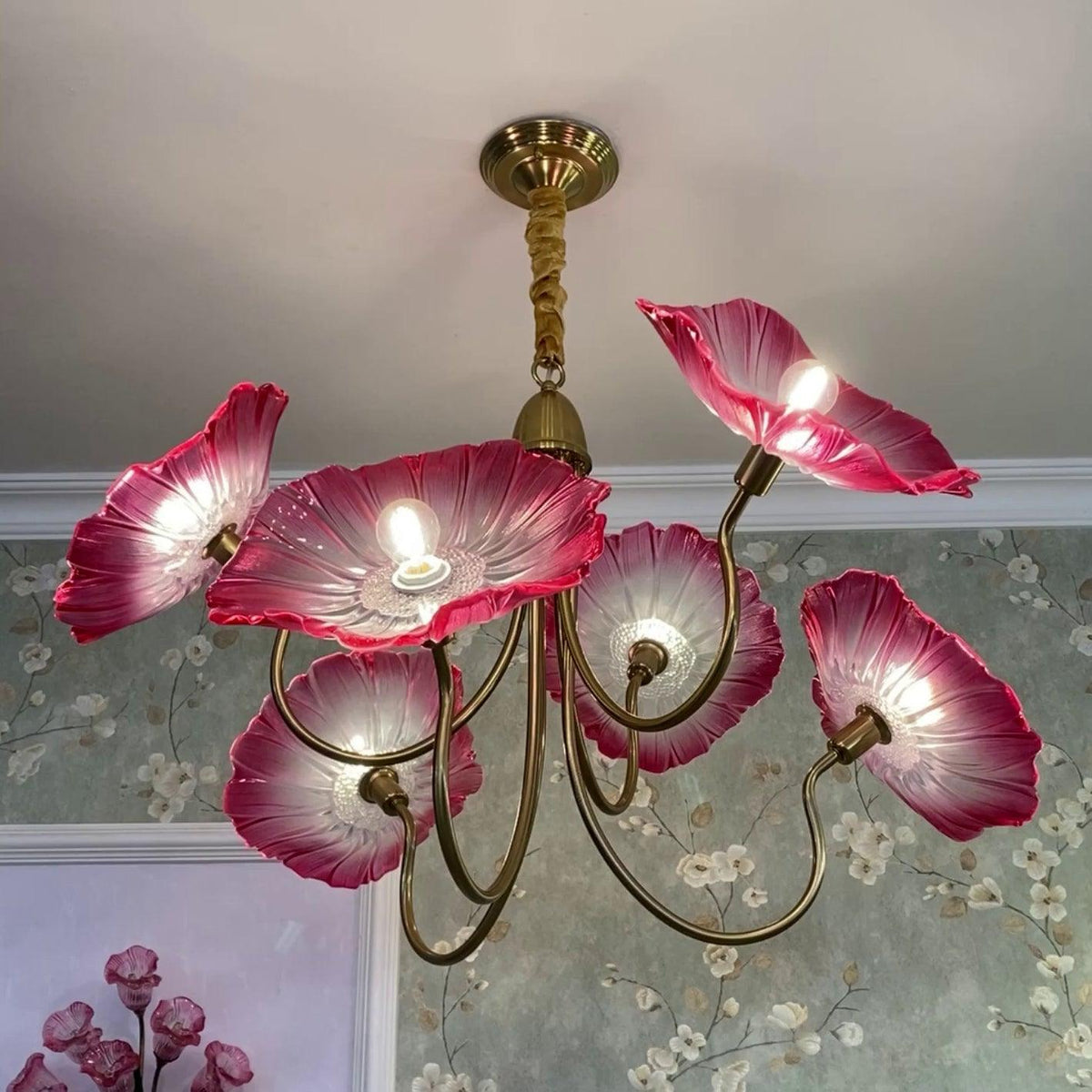 Ulani Lotus Leaf Glass Chandelier