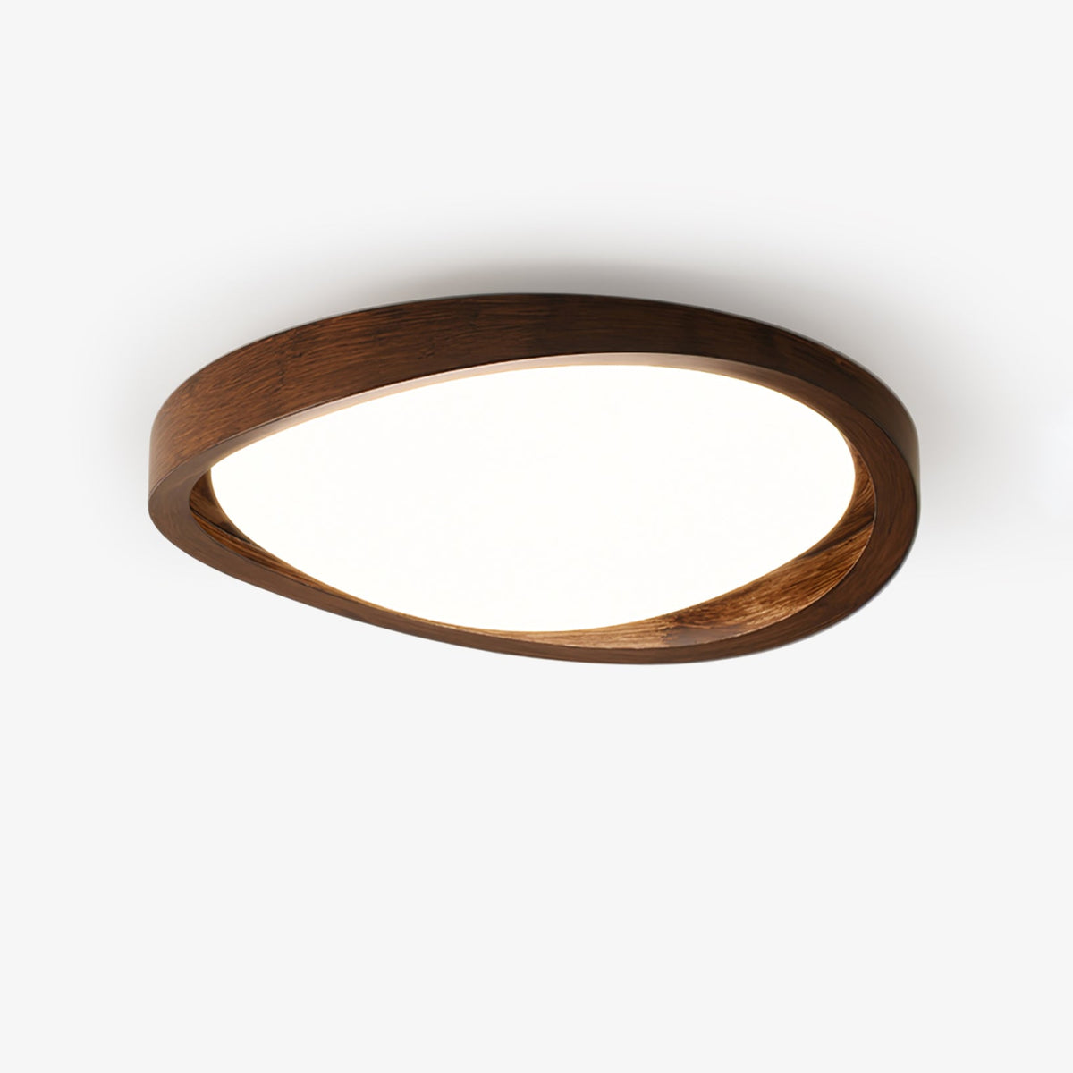 Noyer Walnut Curved Edge LED Flush Mount Ceiling Light