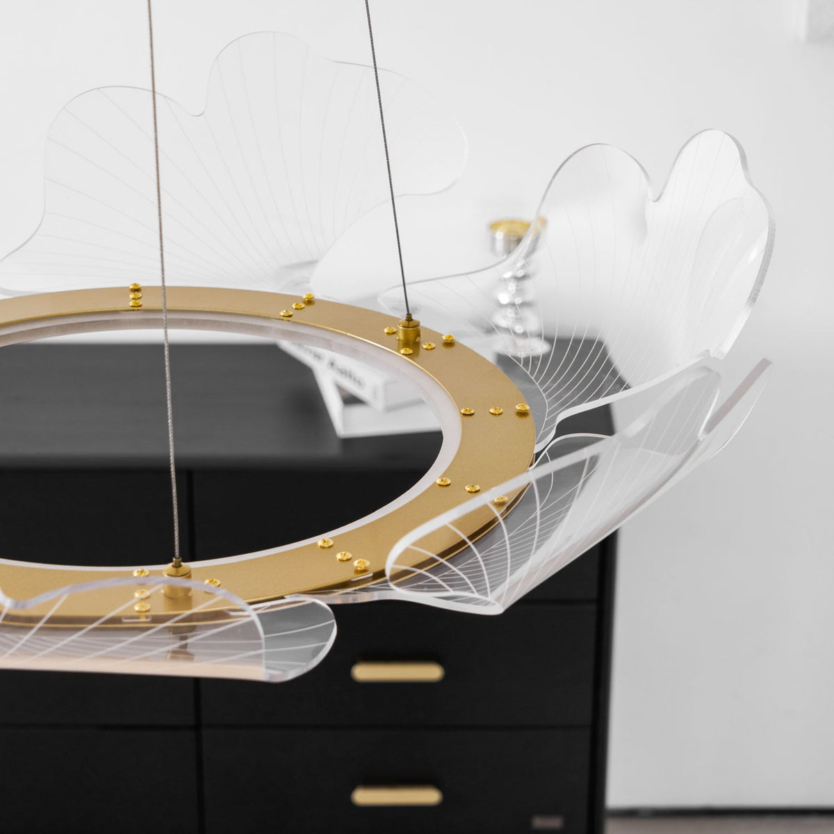 Undine Gold Leaf LED Chandelier