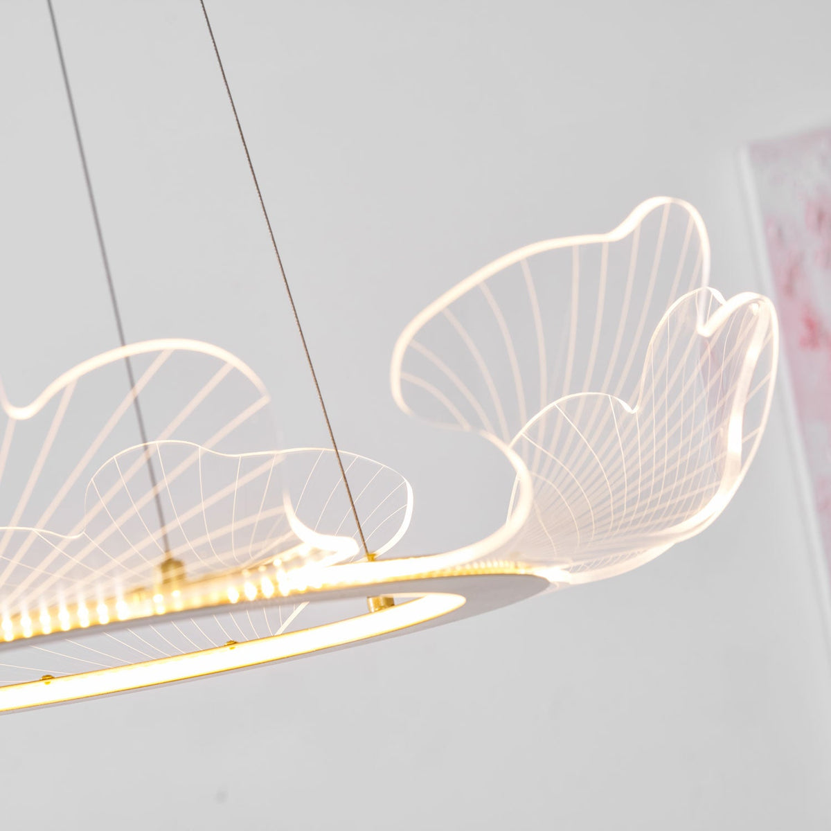 Undine Gold Leaf LED Chandelier