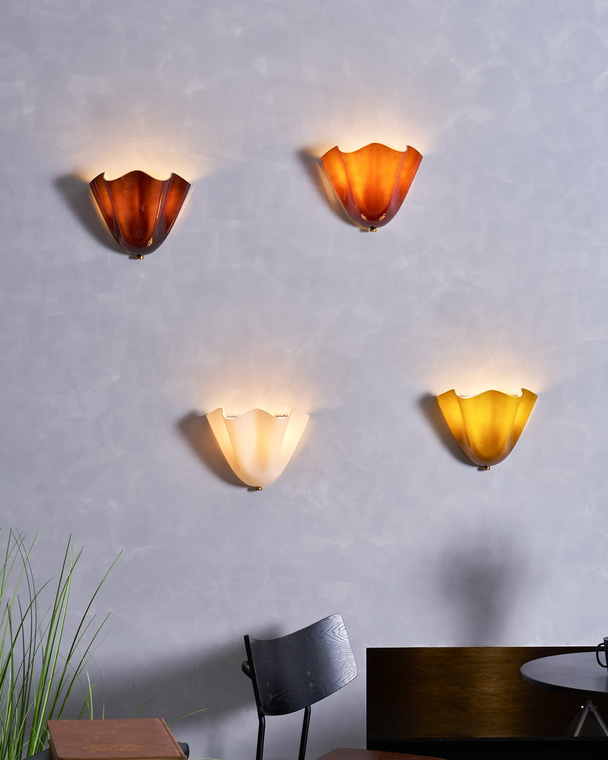 Petalia Organic Petal Glass Wall Sconce Light