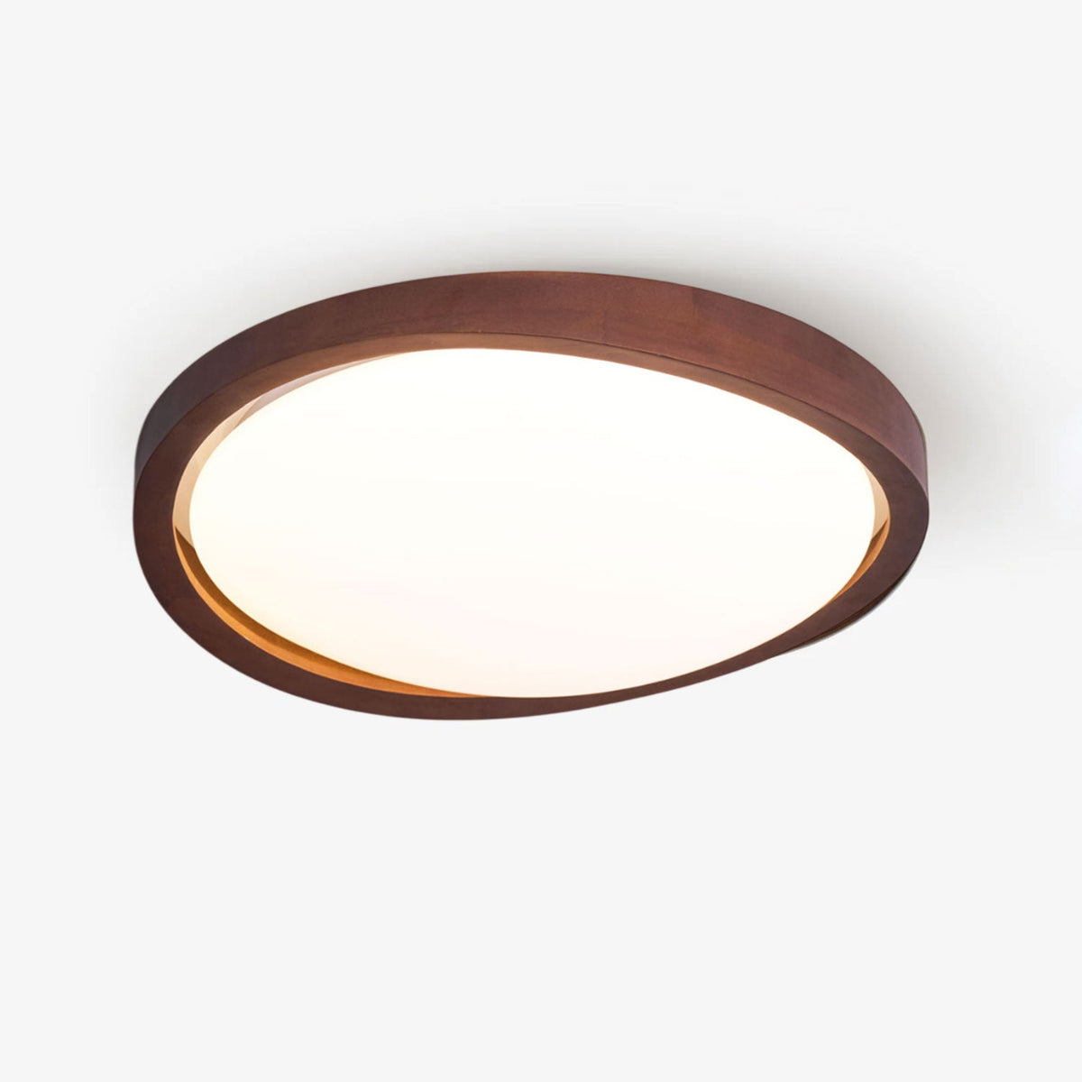 Noyer Walnut Curved Edge LED Flush Mount Ceiling Light