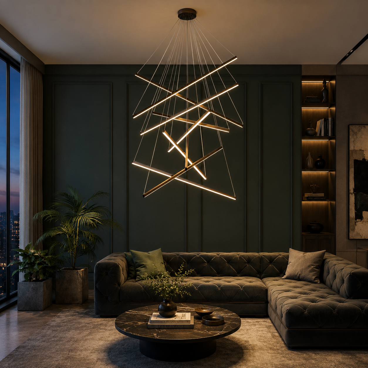 Linea Modern LED Linear Chandelier