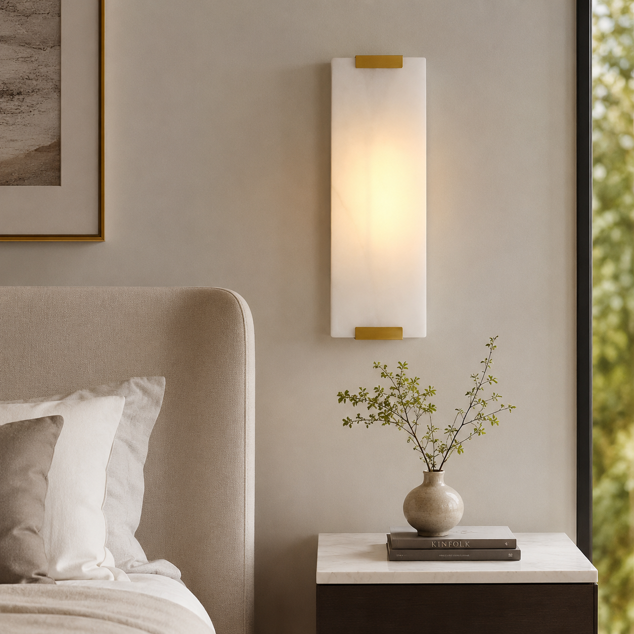 Marbella Modern Marble & Brass Wall Sconce