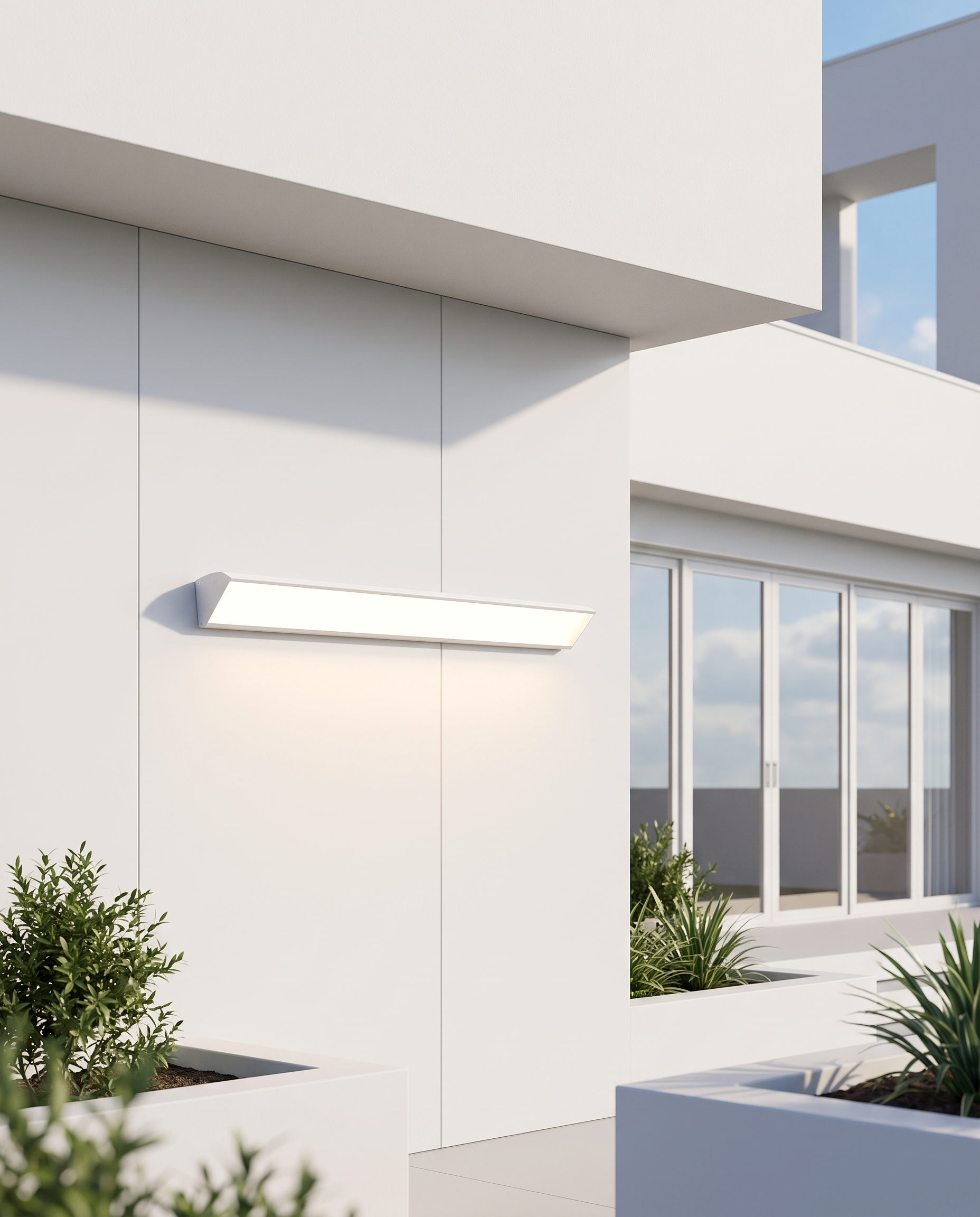 Riga Outdoor Wall Sconce White - facade