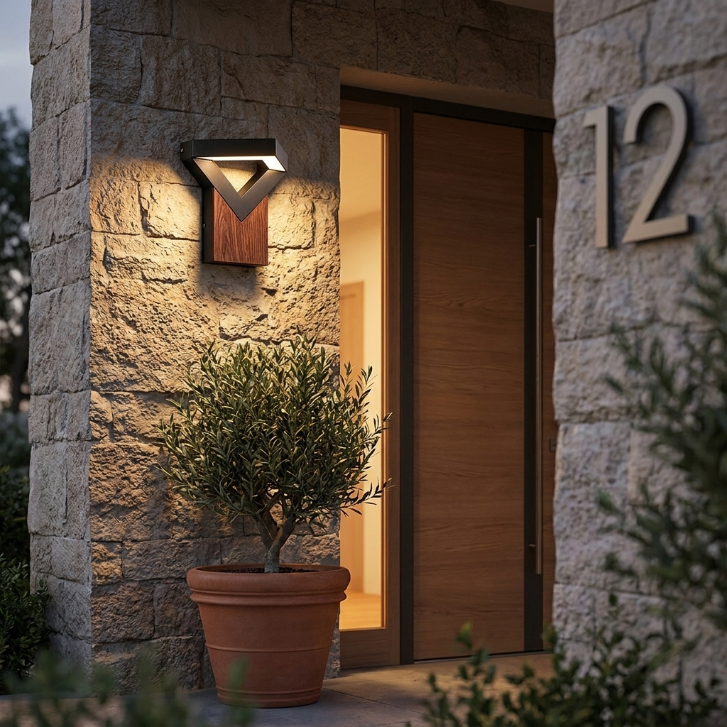 Muro Sconce beside a villa entrance