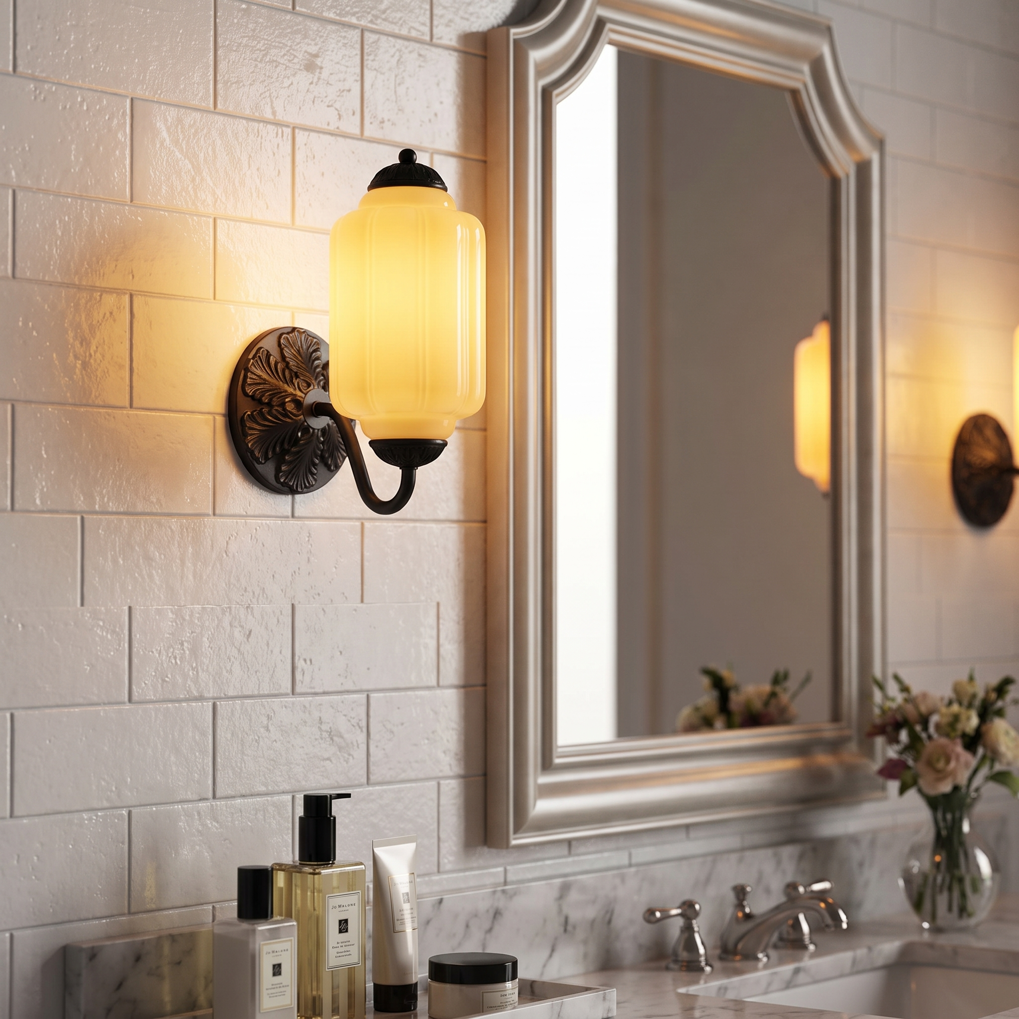 Selene wall sconce - black + yellow