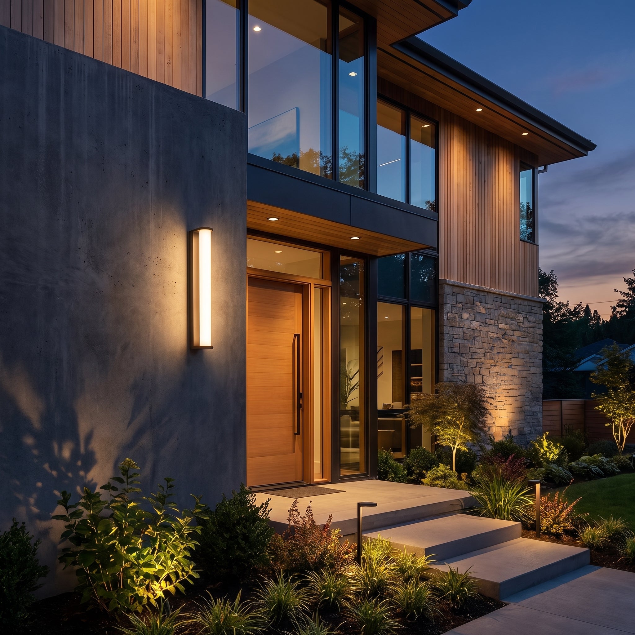 Lumira bronze tube outdoor wall sconce