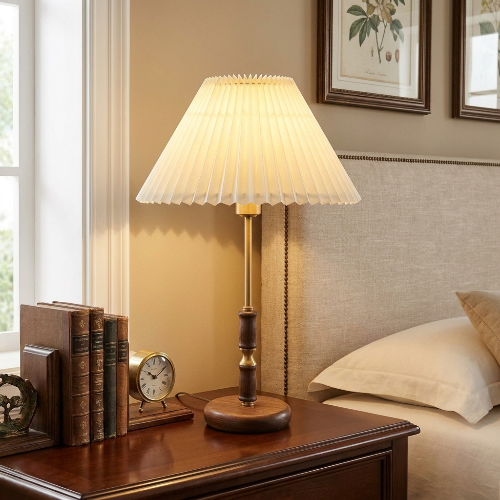 Elodie table lamp on a boutique hotel bedside table