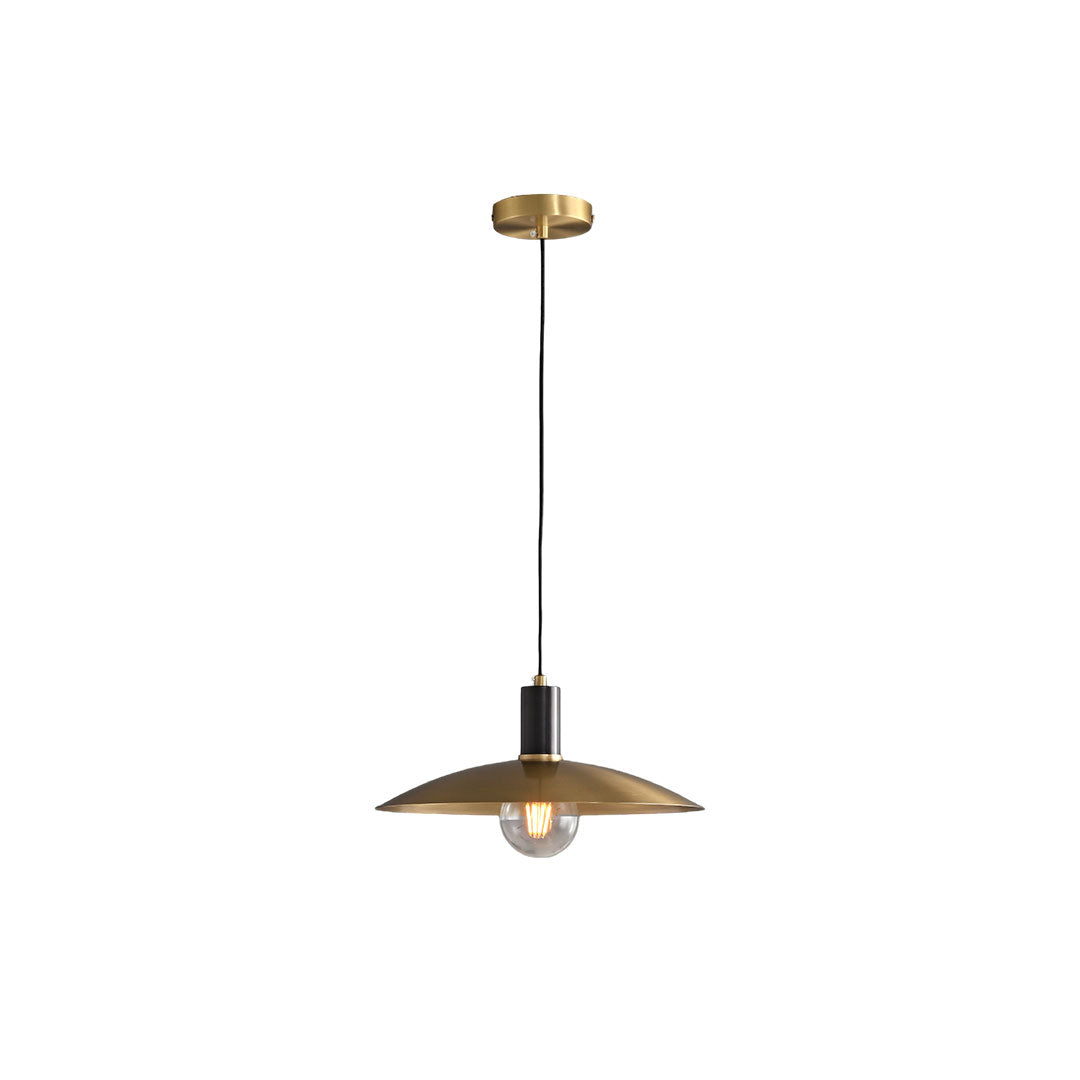 Ember Vintage Glass Brass Pendant Light