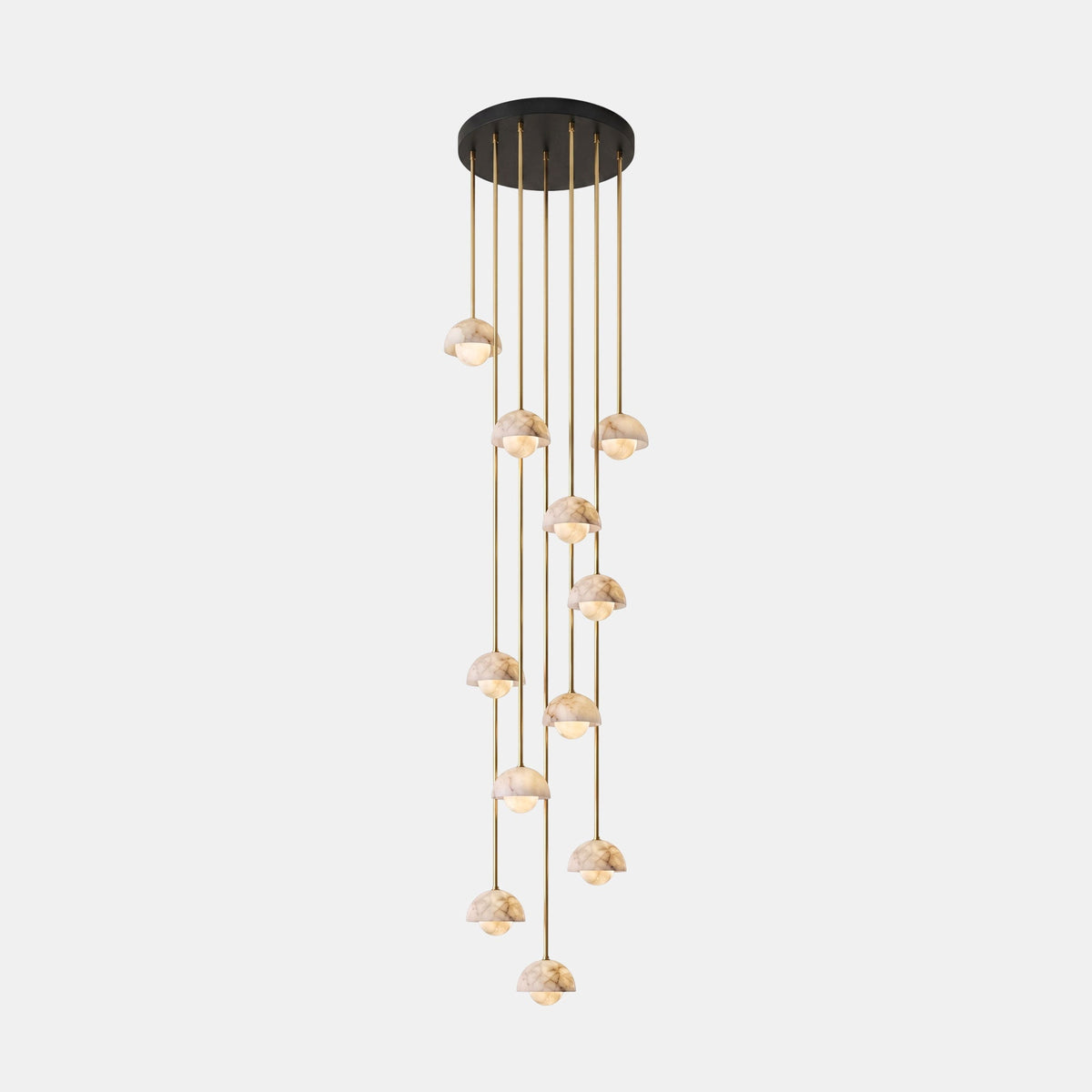 Arabelle Alabaster Dome Brass Pendant Light