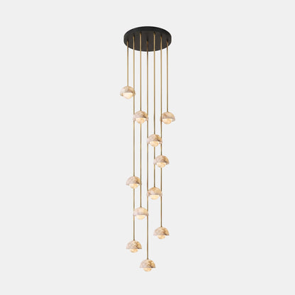 Arabelle Alabaster Dome Brass Pendant Light
