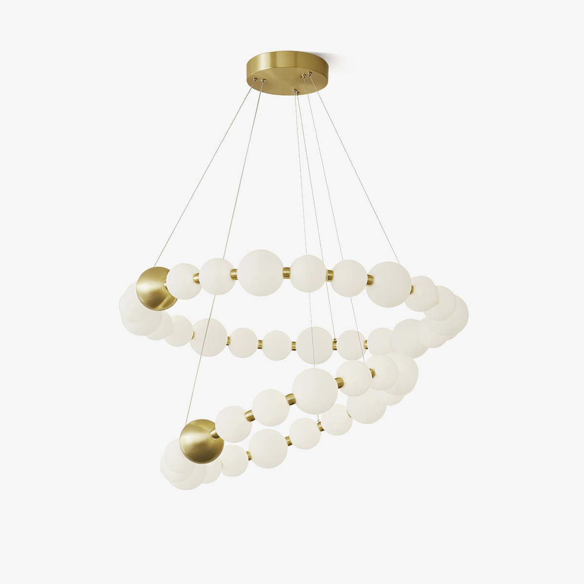 Coralyn Brass Acrylic Pearl LED Chandelier