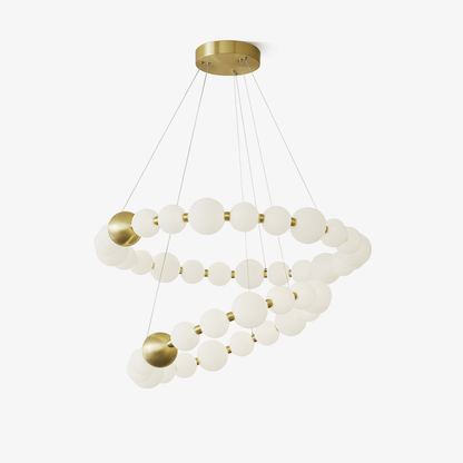 Coralyn Brass Acrylic Pearl LED Chandelier