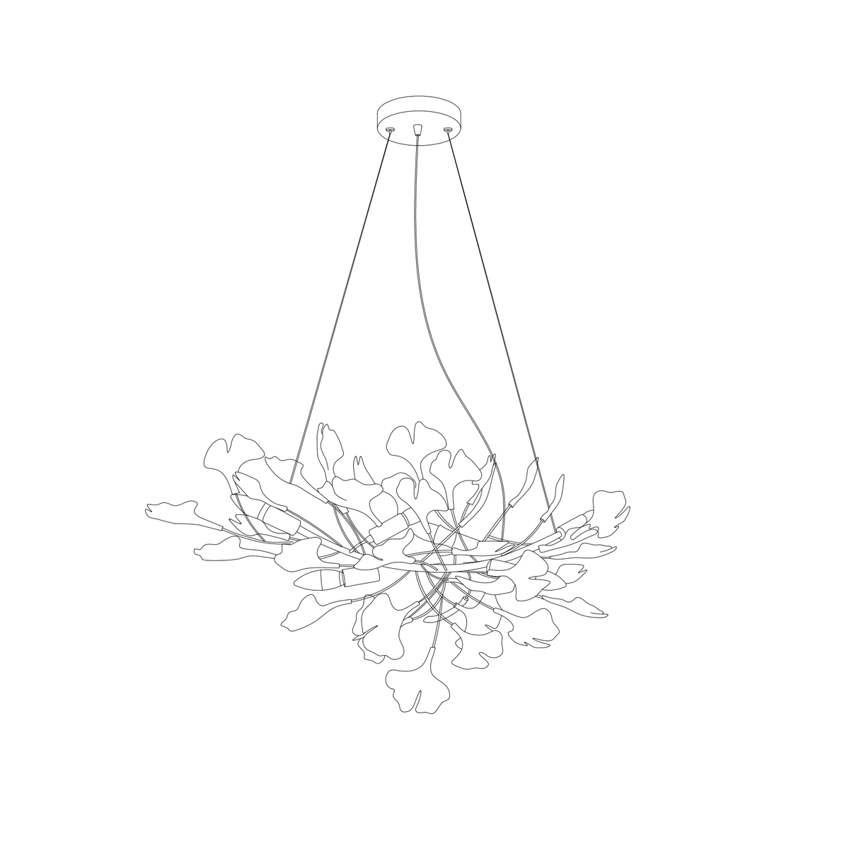 Horizon Ceramic Ginkgo Leaf Chandelier
